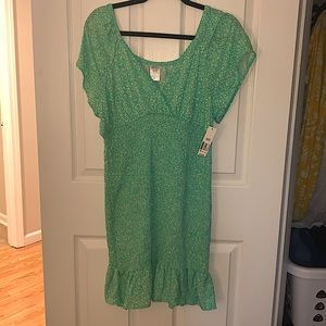 Surplice smocked dress